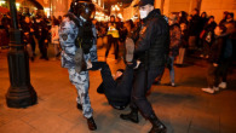 Protestatar arestat în Rusia. Foto: Profimedia | Poza 7 din 10