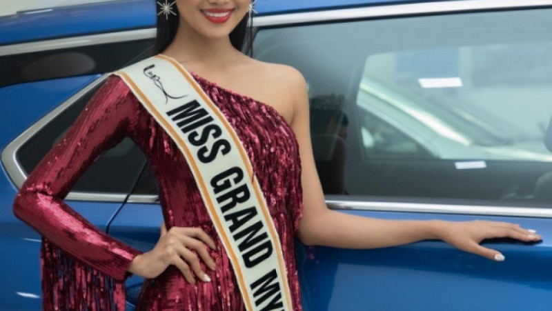 Han Lay a intrat în atenția internațională anul trecut în timpul unui concurs de frumusețe Miss Grand International din Thailanda. Captură foto: Twitter / @HanLay76523318