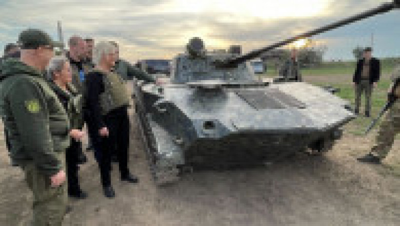 Ministrul german al apărării, Christine Lambrecht, și-a extins vizita din Republica Moldova pentru a participa la întâlnirea cu omologul său ucrainean, Oleksii Reznikov. Foto Profimedia | Poza 2 din 5