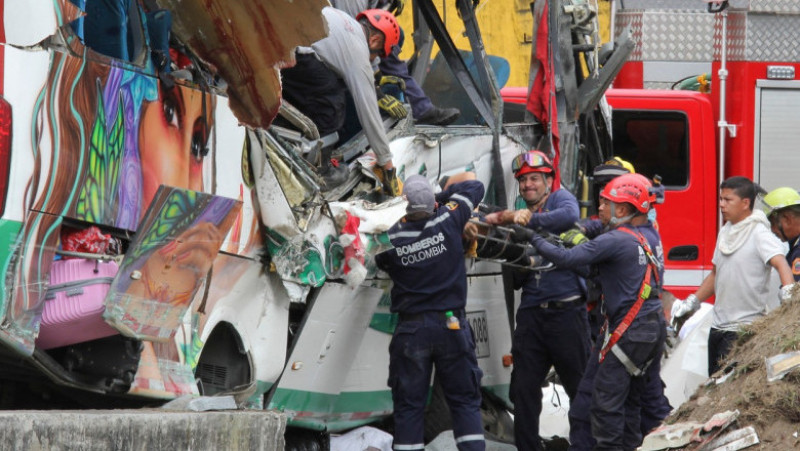 20 de morți și 15 răniți într-un accident de autocar, în Columbia. FOTO: Profimedia Images
