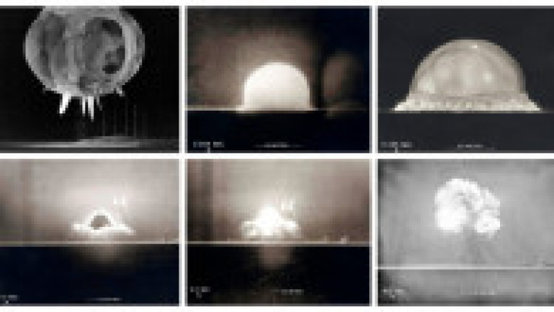 Imagini cu explozia bombei atomice. Prima imagine a fost făcută la 1 milisecundă după detonare. Colaj foto: Profimedia Images | Poza 2 din 14