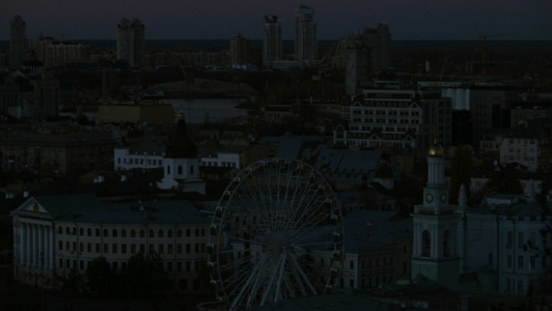 Cum arată capitala Ucrainei în beznă. FOTO: Profimedia Images