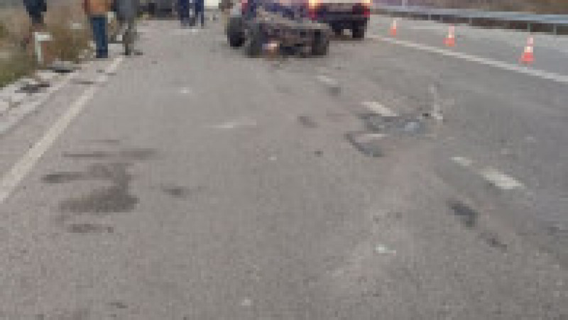 Imagini cu mașina distrusă a liderului prorus din Herson. Foto: RIA/Twitter | Poza 6 din 9