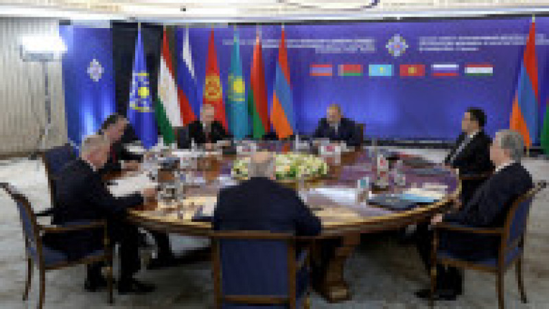 Masa rotundă la care au participat liderii țărilor CSTO. Foto: kremlin.ru | Poza 6 din 7