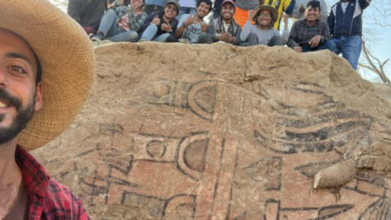 O pictură murală veche de 1.000 de ani, Huaca Pintada, dispărută acum un secol, a fost redescoperită în Peru. Foto: Universitatea din Fribourg 