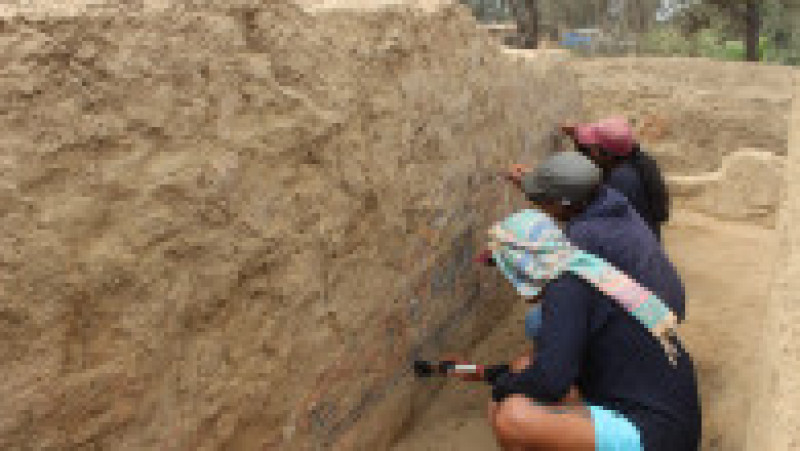 O pictură murală veche de 1.000 de ani, Huaca Pintada, dispărută acum un secol, a fost redescoperită în Peru. Foto: Universitatea din Fribourg | Poza 3 din 5