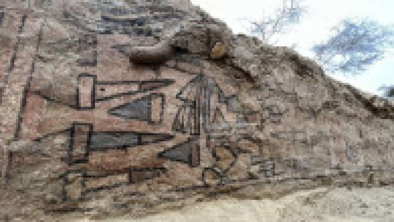 O pictură murală veche de 1.000 de ani, Huaca Pintada, dispărută acum un secol, a fost redescoperită în Peru. Foto: Universitatea din Fribourg | Poza 5 din 5