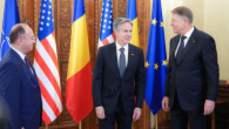 Secretarul de Stat al SUA, Antony Blinken, a fost primit la Palatul Cotroceni de către preşedintele Klaus Iohannis. FOTO: Presidency | Poza 5 din 8