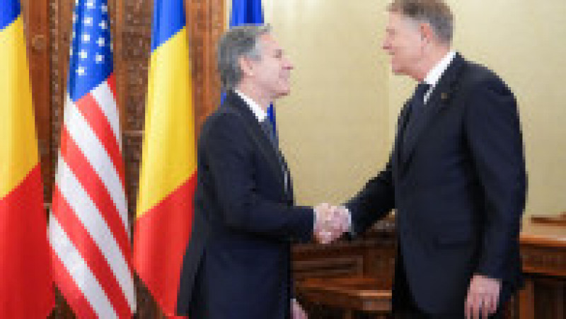 Secretarul de Stat al SUA, Antony Blinken, a fost primit la Palatul Cotroceni de către preşedintele Klaus Iohannis. FOTO: Presidency | Poza 2 din 8
