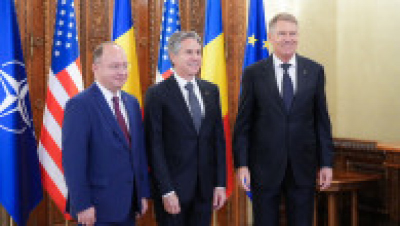 Secretarul de Stat al SUA, Antony Blinken, a fost primit la Palatul Cotroceni de către preşedintele Klaus Iohannis. FOTO: Presidency | Poza 3 din 8