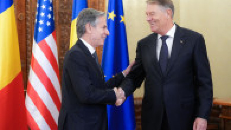 Secretarul de Stat al SUA, Antony Blinken, a fost primit la Palatul Cotroceni de către preşedintele Klaus Iohannis. FOTO: Presidency | Poza 4 din 8