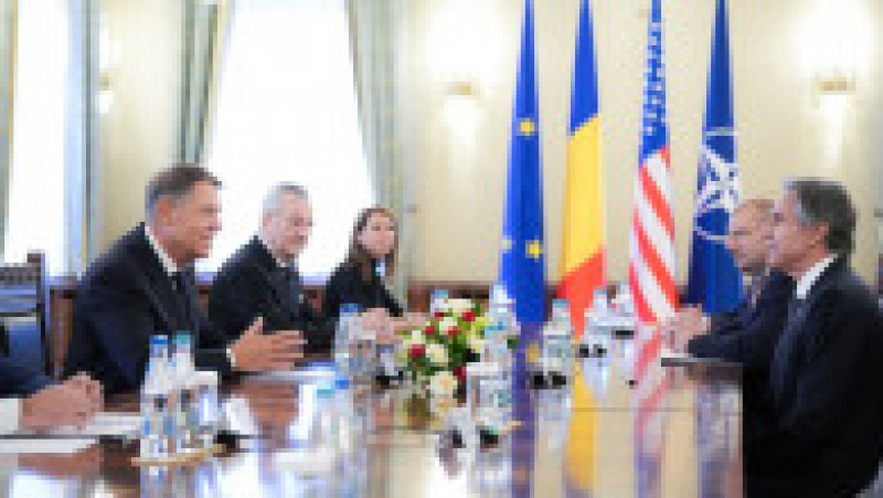 Secretarul de Stat al SUA, Antony Blinken, a fost primit la Palatul Cotroceni de către preşedintele Klaus Iohannis. FOTO: Presidency | Poza 7 din 8