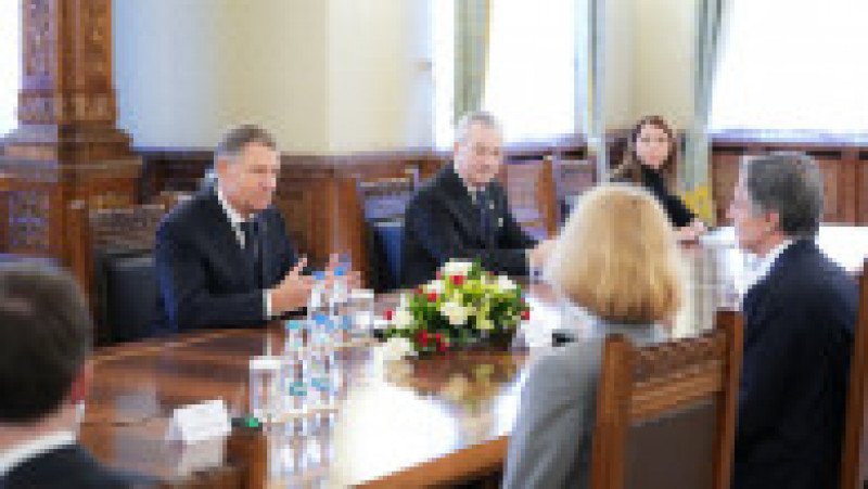 Secretarul de Stat al SUA, Antony Blinken, a fost primit la Palatul Cotroceni de către preşedintele Klaus Iohannis. FOTO: Presidency | Poza 8 din 8