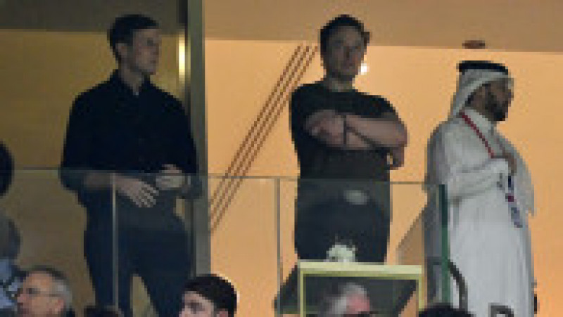 Elon Musk și ginerele fostului președinte american Donald Trump, Jared Kushner, au fost spectatori pe stadion la finala Cupei Mondiale din Qatar. Foto: Profimedia | Poza 3 din 6