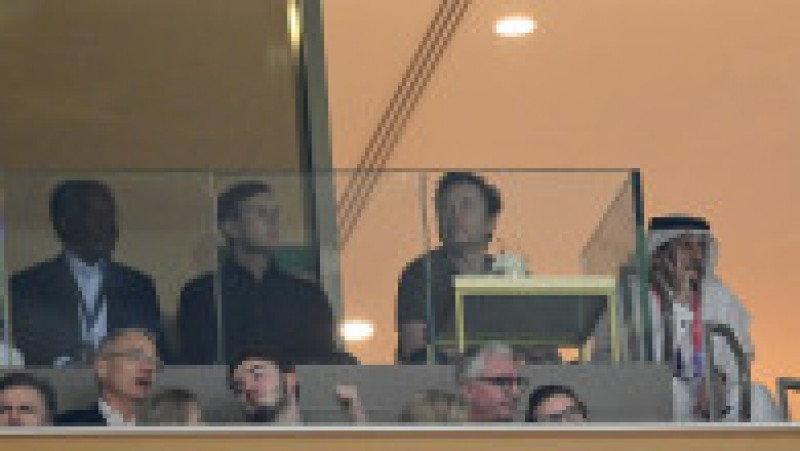 Elon Musk și ginerele fostului președinte american Donald Trump, Jared Kushner, au fost spectatori pe stadion la finala Cupei Mondiale din Qatar. Foto: Profimedia | Poza 4 din 6