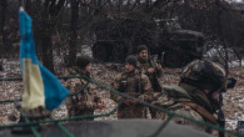 Imagine din 13 ianuarie 2023 cu soldați ucraineni pe linia frontului de la Soledar. Foto: Profimedia Images | Poza 3 din 10