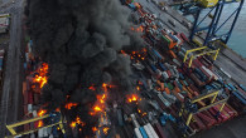 Un incendiu puternic izbucnit în portul turc Iskenderun de la Marea Mediterană. FOTO: Profimedia Images | Poza 8 din 10
