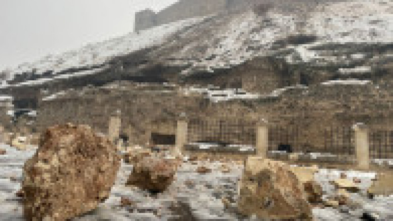 Castelul Gaziantep, vechi de secole, s-a prăbușit după devastatorul cutremur din această dimineață din Turcia. FOTO: Profimedia Images | Poza 1 din 10