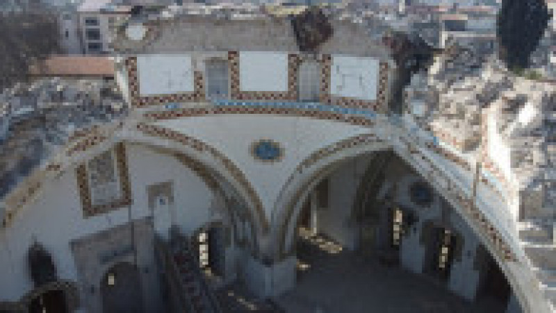 Moscheea Habib-i Neccar, considerată a fi cea mai veche din Turcia, este complet distrusă. FOTO: Profimedia Images | Poza 6 din 15