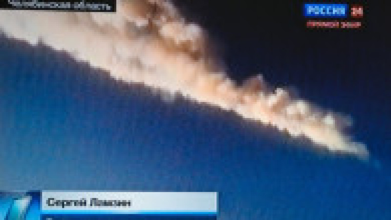 În urmă cu 10 ani, pe 15 februarie 2013, un corp ceresc intrat în atmosfera Pământului a explodat deasupra regiunii Celeabinsk din Rusia. Sursa foto Profimedia Images | Poza 20 din 20