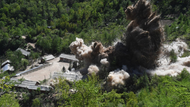 Coreea de Nord a efectuat în secret șase teste nucleare la situl Punggye-ri din provincia muntană Hamgyong de Nord între 2006 și 2017. FOTO: Profimedia Images