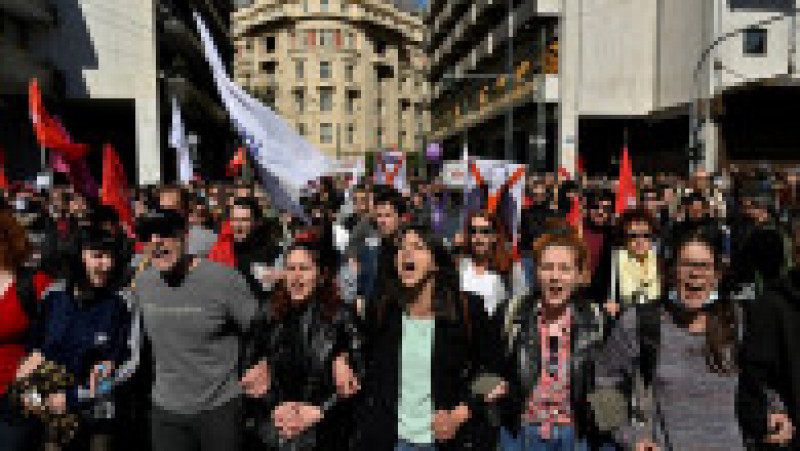 Noi proteste de amploare în fața Parlamentului din Atena după tragedia feroviară. FOTO: Profimedia Images | Poza 7 din 16