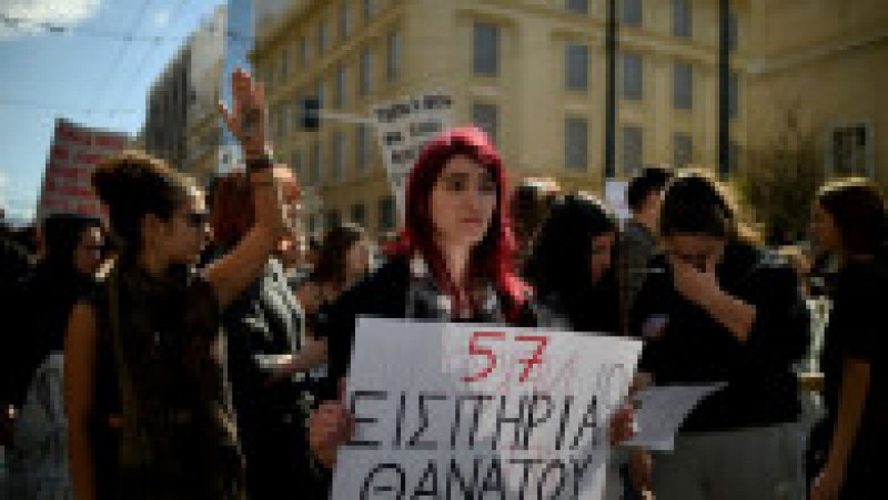Noi proteste de amploare în fața Parlamentului din Atena după tragedia feroviară. FOTO: Profimedia Images | Poza 5 din 16