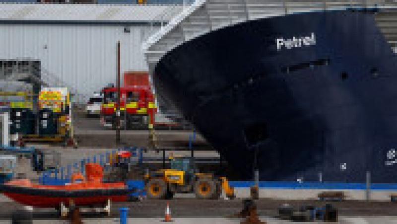 O navă uriașă, de 3.000 de tone, s-a răsturnat în portul din Edinburgh FOTO: Getty Images | Poza 1 din 8