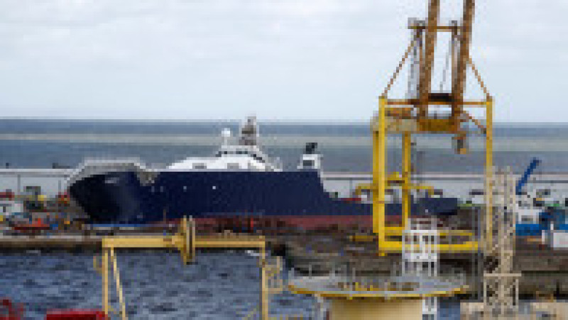 O navă uriașă, de 3.000 de tone, s-a răsturnat în portul din Edinburgh FOTO: Getty Images | Poza 8 din 8