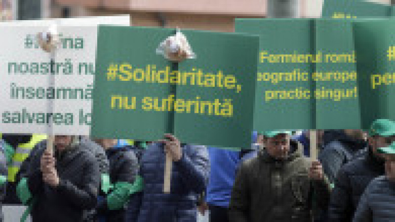 Asociațiile agricultorilor au protestat vineri în fața Reprezentanței Comisiei Europene din România. Foto: Inquam Photos/ George Călin | Poza 5 din 6