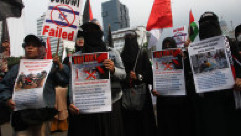 Luna trecută au avut loc proteste în capitala Jakarta împotriva participării Israelului la competiţia Under-20, într-o ţară cu populaţie majoritar musulmană. Foto: Profimedia Images | Poza 7 din 11