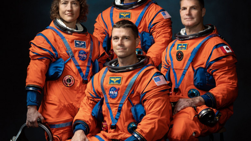 Cei patru astronauți care vor merge pe orbita lunii în misiunea Artemis II. Foto: NASA
