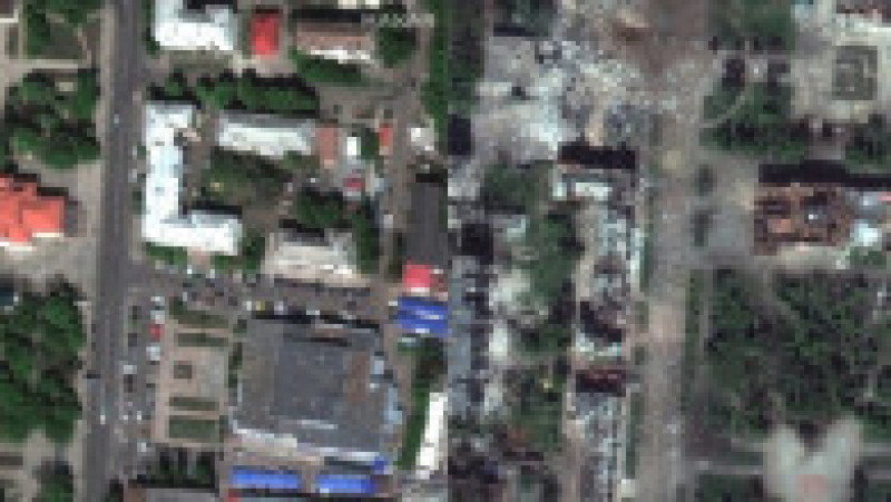 Imaginile din satelit arată distrugerile provocate într-un an de zile de bombardamentele rusești în Bahmut. Foto: Profimedia Images | Poza 1 din 9