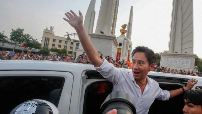  Pita Limjaroenrat, liderul partidului Move Forward, are șanse foarte mari să devină prim ministru Thailandei după alegerile legislative din 14 mai FOTO: Profimedia Images