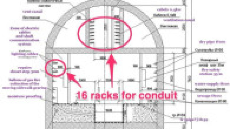 Planurile arhitecturale arată că tunelurile cu pereți groși de beton dispun de propriul lor sistem de ventilație, alimentare cu apă potabilă și cabluri electrice. Captură foto: Metro Style | Poza 5 din 7