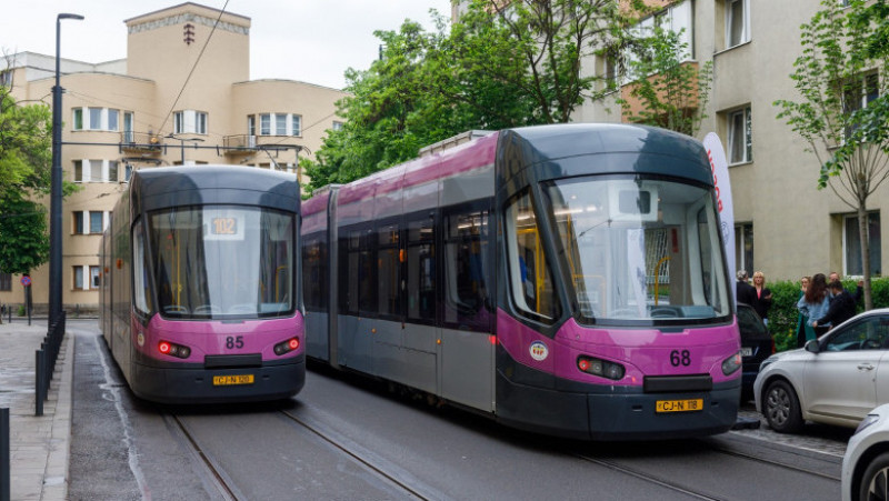 Primul tramvai dotat cu un sistem de siguranță anticoliziune a fost testat în premieră pe străzile din Cluj-Napoca. FOTO: facebook Emil Boc