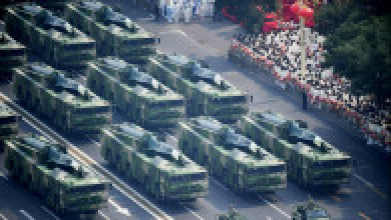 DF-27 ar putea avea capacitatea de a evita sistemele de apărare americane și oferă Beijingului abilitatea de a ataca ținte din aproape toată zona Pacificului. Captură foto: Facebook: ยุทโธปกรณ์ | Poza 4 din 8