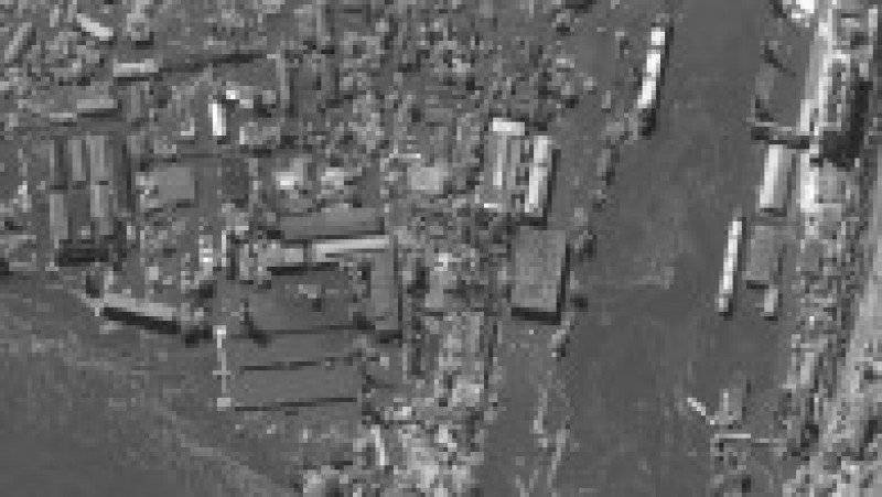 Imagini din satelit cu localități din apropierea barajului Nova Kahovka înainte și după distrugerea barajului. Foto: Profimedia Images | Poza 9 din 12