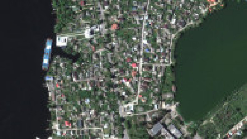Imagini din satelit cu localități din apropierea barajului Nova Kahovka înainte și după distrugerea barajului. Foto: Profimedia Images | Poza 8 din 12