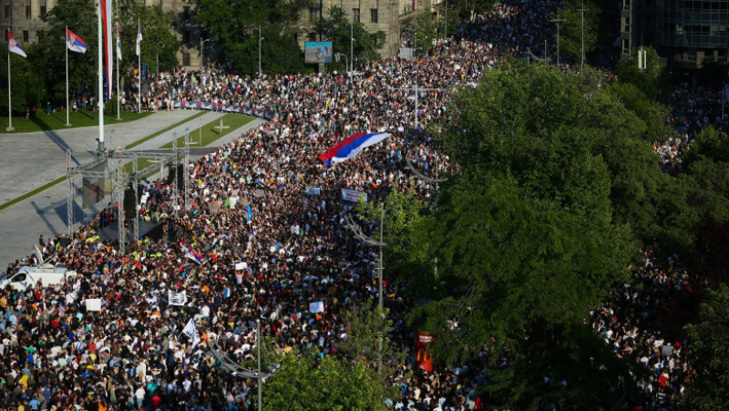 Noi proteste în Serbia, la o lună de la atacurile armate. FOTO: Profimedia Images