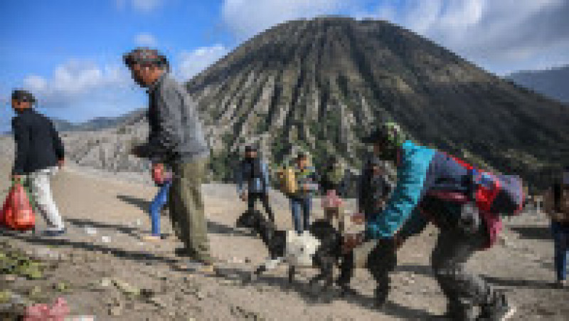 Ritual de sacrificare pe vulcanul Bromo din Indonezia. Foto Profimedia | Poza 10 din 10