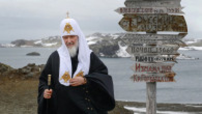 Patriarhul Kiril al Rusiei a vizitat stația de cercetare Bellingshausen și biserica Sfânta Treime în 2016. Foto: Profimedia Images | Poza 2 din 19