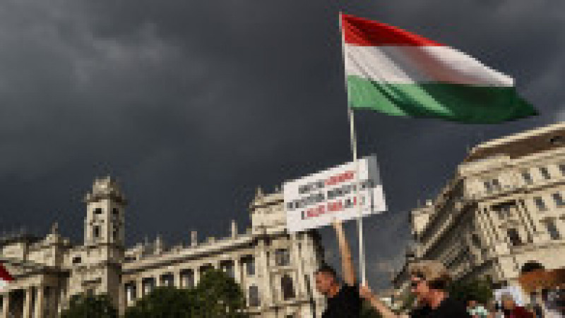 Profesori unguri au manifestat vineri împotriva unui proiect de lege care le măreşte volumul de muncă. Foto: Profimedia Images | Poza 6 din 8
