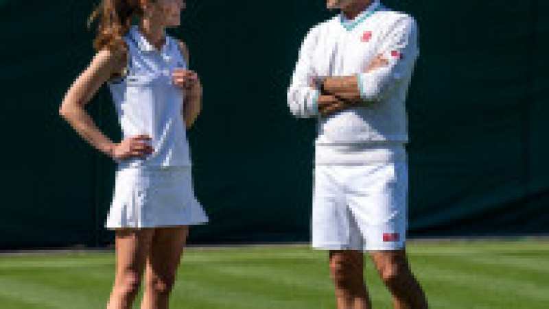 Kate Middleton a jucat tenis cu Roger Federer la Wimbledon. Foto: Profimedia Images | Poza 3 din 4