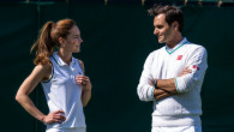 Kate Middleton a jucat tenis cu Roger Federer la Wimbledon. Foto: Profimedia Images | Poza 4 din 4