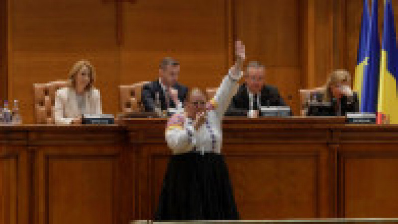 Diana Șoșoacă a făcut scandal la ședința de plen. Foto: INQUAM Photos/Octav Ganea | Poza 4 din 5