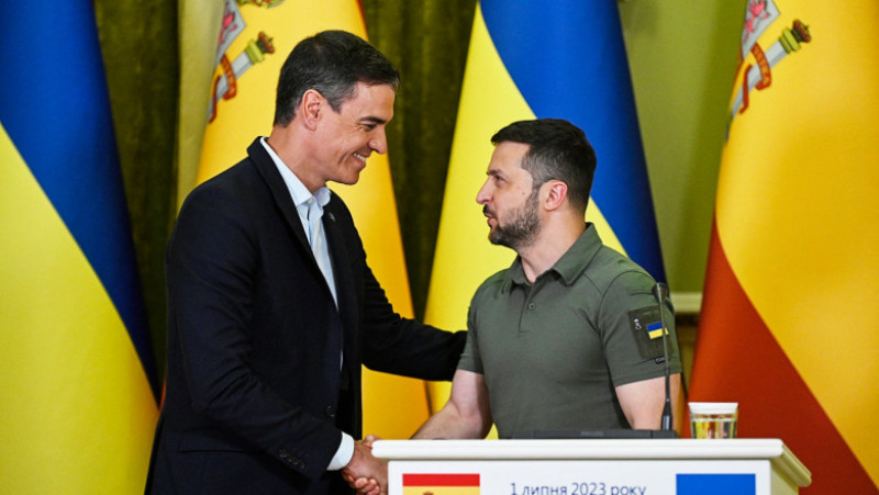 Pedro Sanchez a mers în vizită la Kiev în prima zi a președinției spaniole a Uniunii Europene. Foto: Profimedia Images