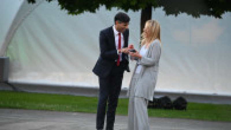 Premierul britanic Rishi Sunak, alături de premiera Italiei, Giorgia Meloni, la summitul NATO de la Vilnius. Foto: Profimedia Images | Poza 4 din 13