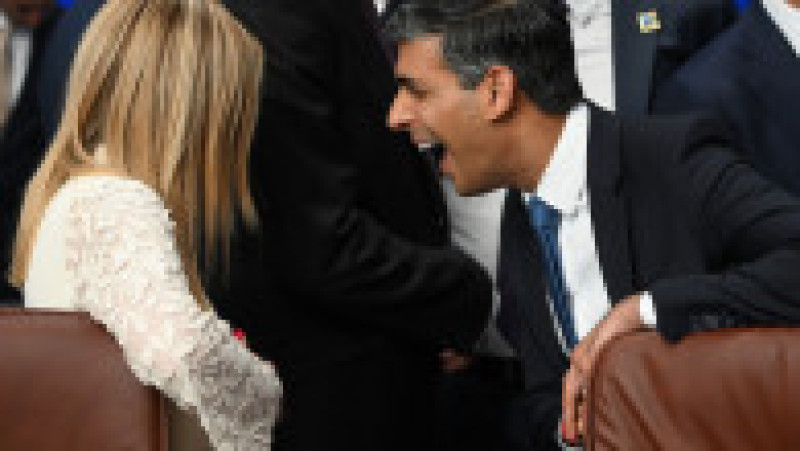 Premierul britanic Rishi Sunak, alături de premiera Italiei, Giorgia Meloni, la summitul NATO de la Vilnius. Foto: Profimedia Images | Poza 13 din 13