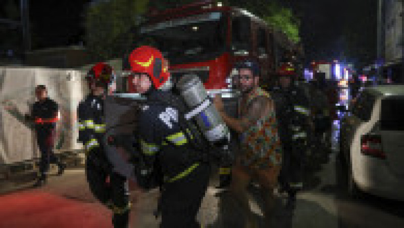 Un incendiu puternic a izbucnit marți seară în curtea Spitalului Nicolae Robănescu din București. FOTO: Inquam Photos/ Sabin Cîrstoveanu | Poza 2 din 6